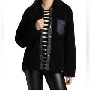 rag & bone Black Teddy Jacket with Navy Accents
